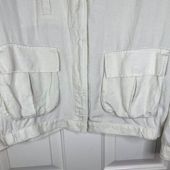 Madewell League Womens Linen Cargo Utility Jacket Blazer Size Large Outdoor - Picture 5 of 7